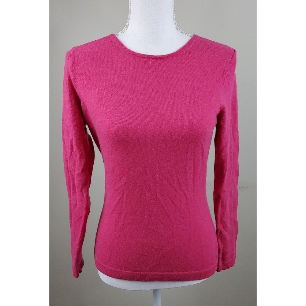 Pure Collection 100% Cashmere Long Sleeve Sweater Pink Damaged Size 4